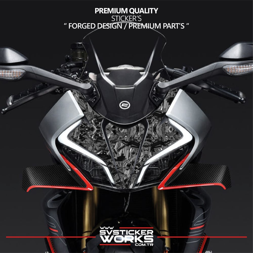 CFMOTO 450SR Forged Karbon Kaplama Ön Kafa Ortası Sticker Etiket Modeli