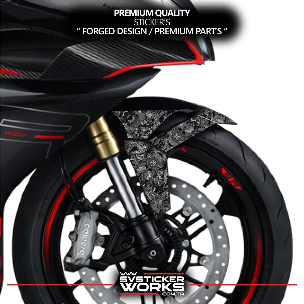 CFMOTO 450SR Forged Karbon Kaplama Ön Çamurluk Ve Ortası Sticker Etiket Modeli