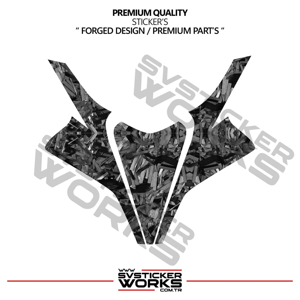 CFMOTO 450SR Forged Karbon Kaplama Ön Kafa Ortası Sticker Etiket Modeli
