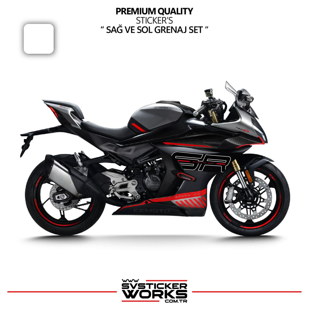 CFMOTO 450SR Grenaj Sticker Sağ Sol Set Yüksek Kalite Sticker Etiket Modeli