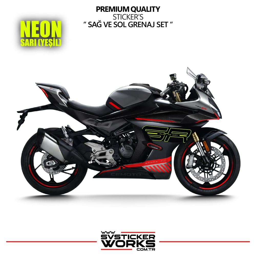 CFMOTO 450SR Grenaj Sticker Sağ Sol Set Yüksek Kalite Sticker Etiket Modeli