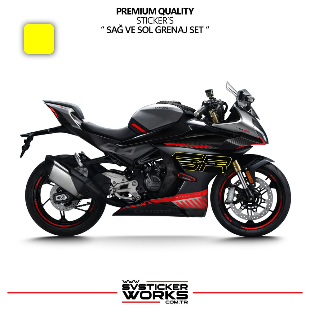 CFMOTO 450SR Grenaj Sticker Sağ Sol Set Yüksek Kalite Sticker Etiket Modeli