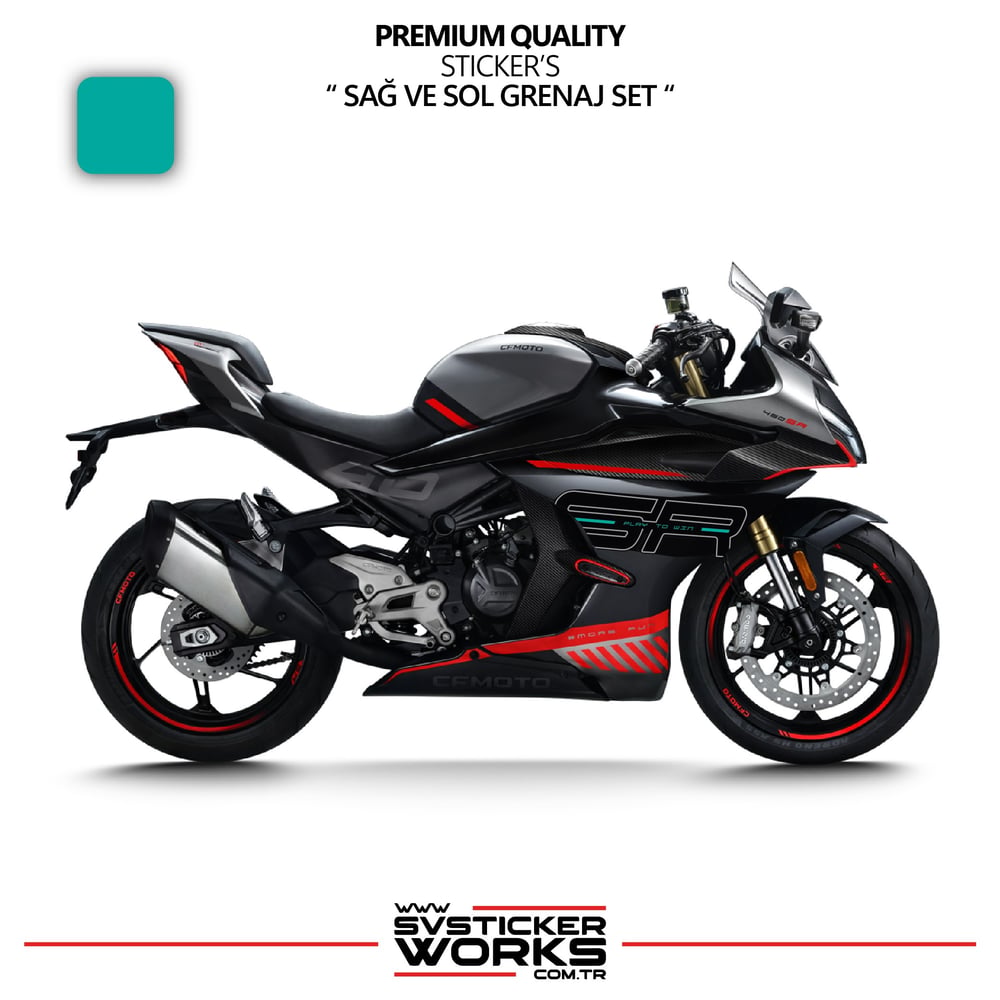 CFMOTO 450SR Grenaj Sticker Sağ Sol Set Yüksek Kalite Sticker Etiket Modeli
