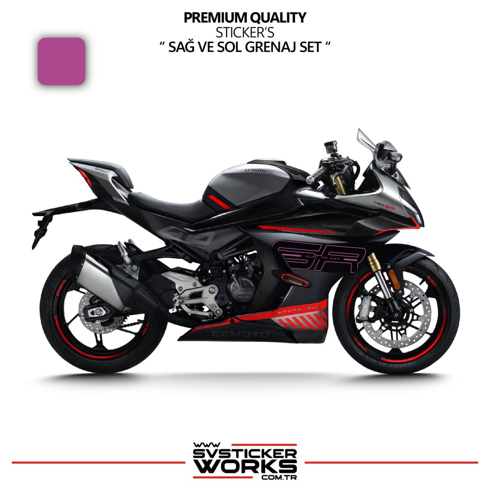 CFMOTO 450SR Grenaj Sticker Sağ Sol Set Yüksek Kalite Sticker Etiket Modeli