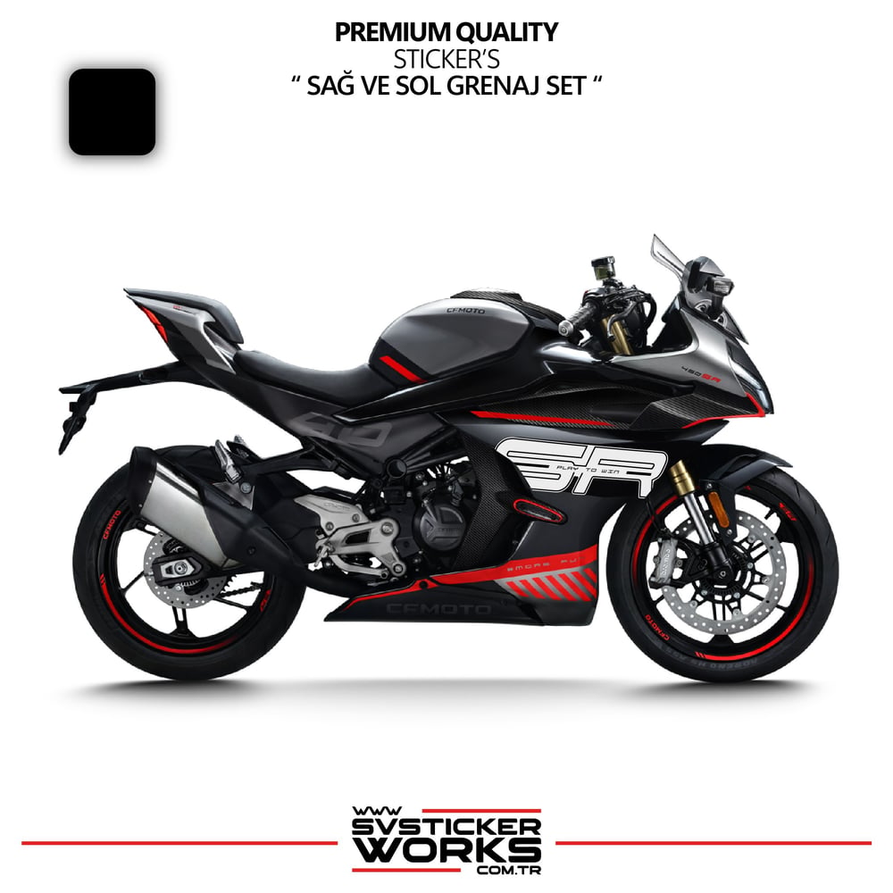 CFMOTO 450SR Grenaj Sticker Sağ Sol Set Yüksek Kalite Sticker Etiket Modeli