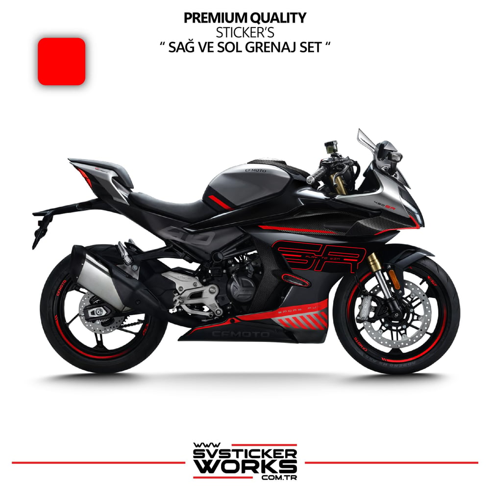 CFMOTO 450SR Grenaj Sticker Sağ Sol Set Yüksek Kalite Sticker Etiket Modeli