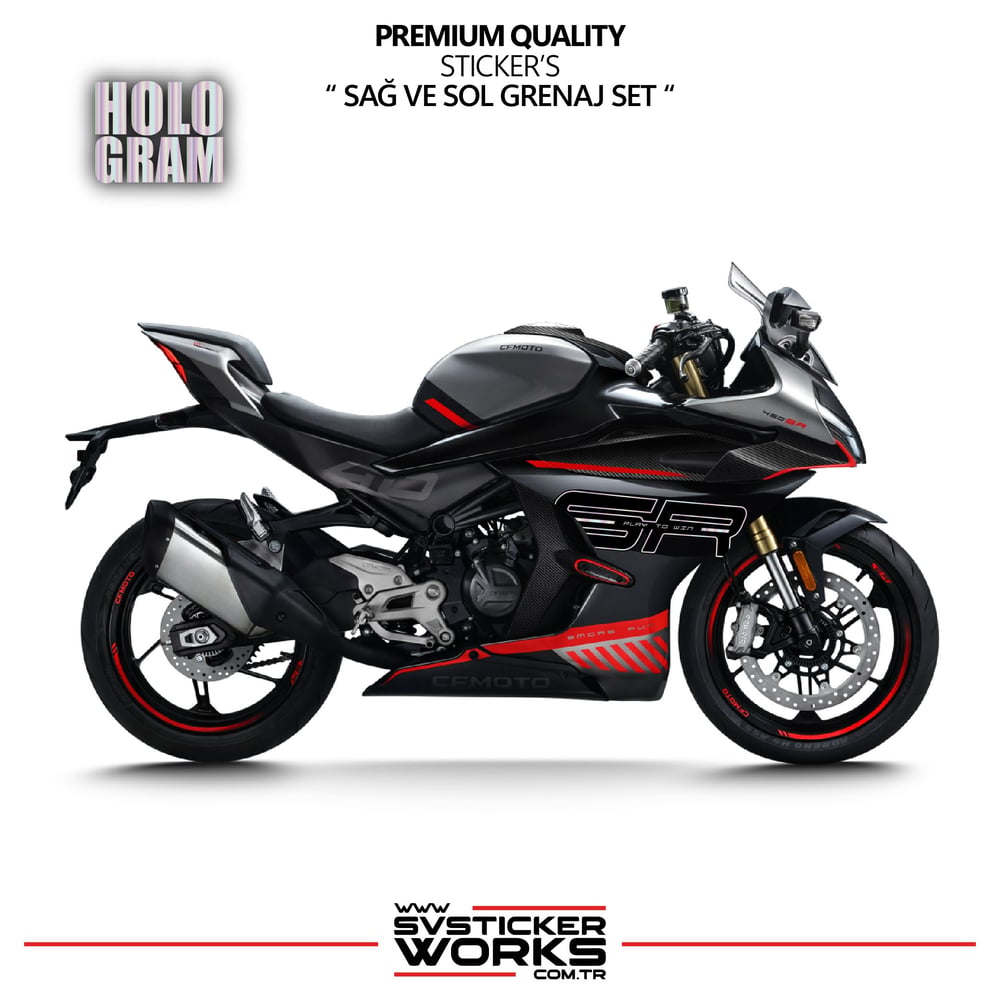 CFMOTO 450SR Grenaj Sticker Sağ Sol Set Yüksek Kalite Sticker Etiket Modeli