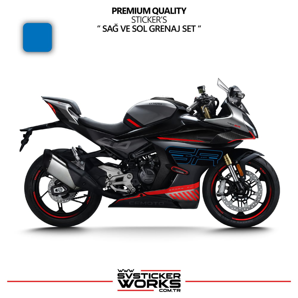 CFMOTO 450SR Grenaj Sticker Sağ Sol Set Yüksek Kalite Sticker Etiket Modeli