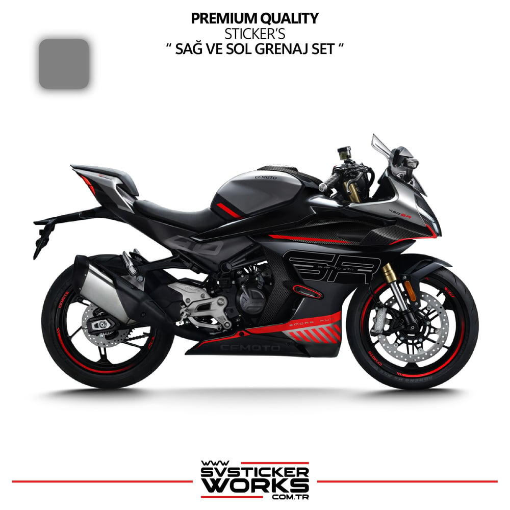 CFMOTO 450SR Grenaj Sticker Sağ Sol Set Yüksek Kalite Sticker Etiket Modeli