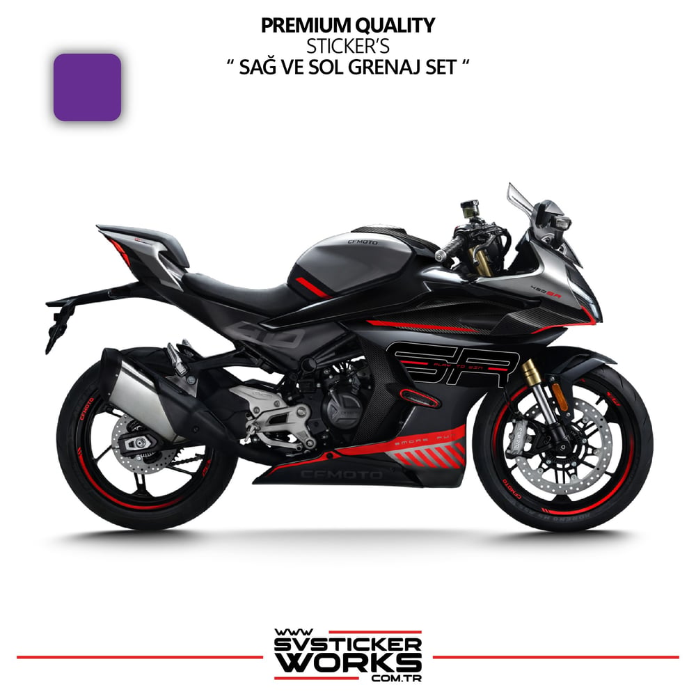 CFMOTO 450SR Grenaj Sticker Sağ Sol Set Yüksek Kalite Sticker Etiket Modeli