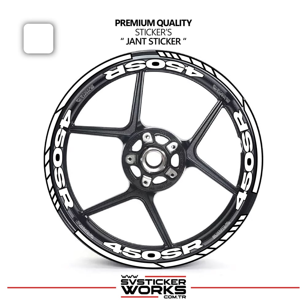 CFMOTO 450SR Jant Sticker Ve İç Yazı Basklı Etiket Sticker Modeli Premium Kalite
