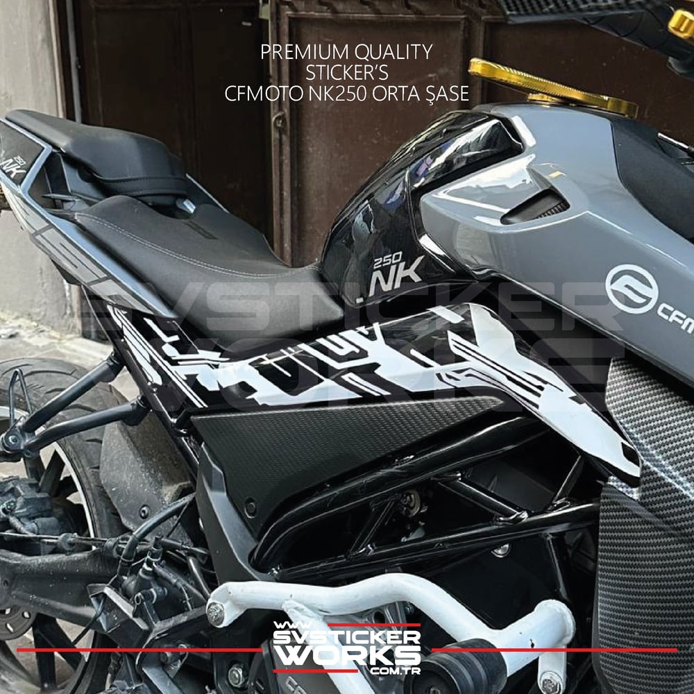 CFMOTO NK250 GEN1 - GEN2 Orta Şase Cyber Desen Sticker Etiket Modeli SVSTICKERWORKS