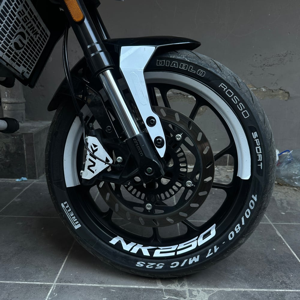 CFMOTO NK250 MOTOSİKLET YARIM JANT KAPLAMA STICKER NK250 YAZILI ETİKET STICKER MODELİ