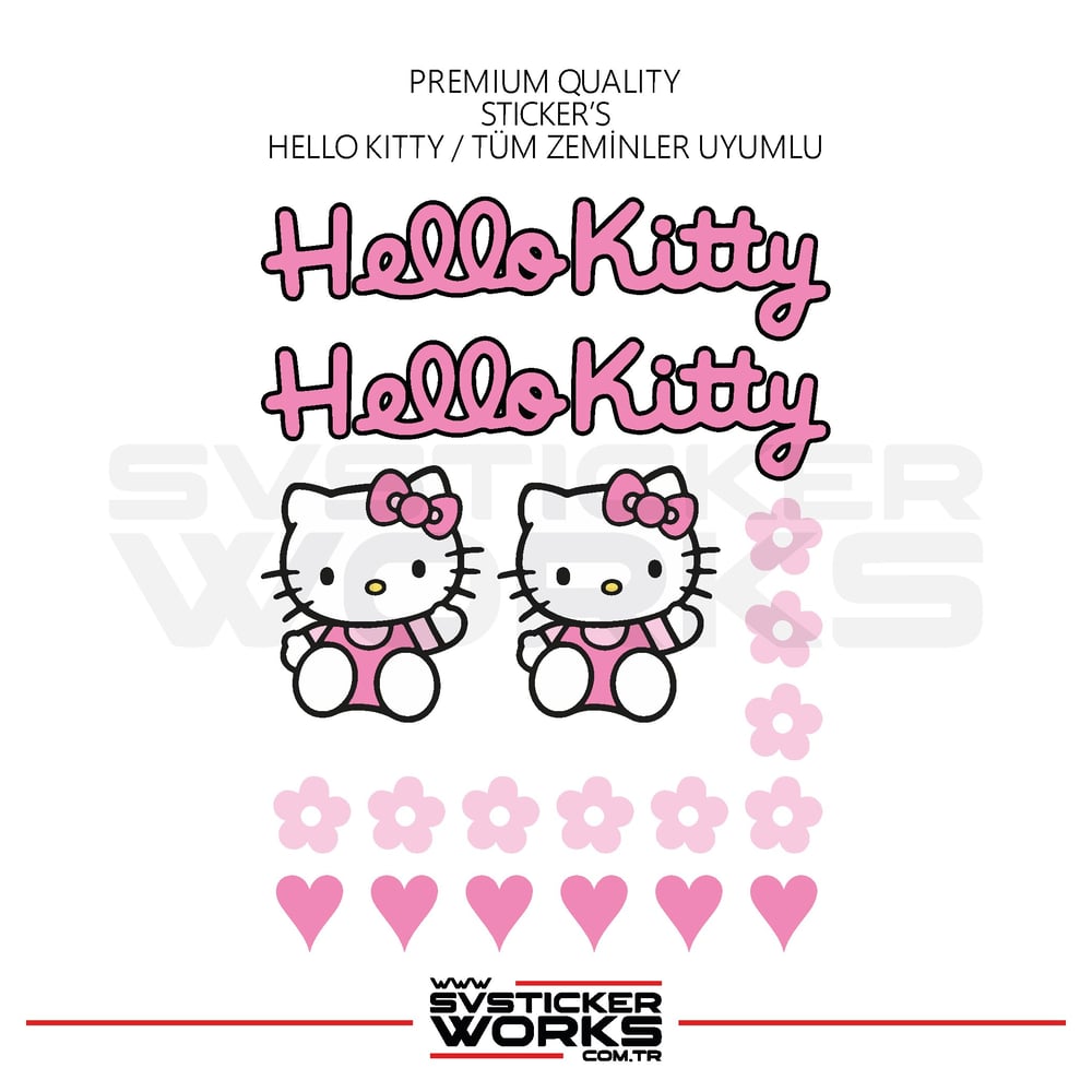 Hello Kitty Sticker Yapışkan Tüm Zeminlere Uyumlu Motor Araba Etiket Sticker