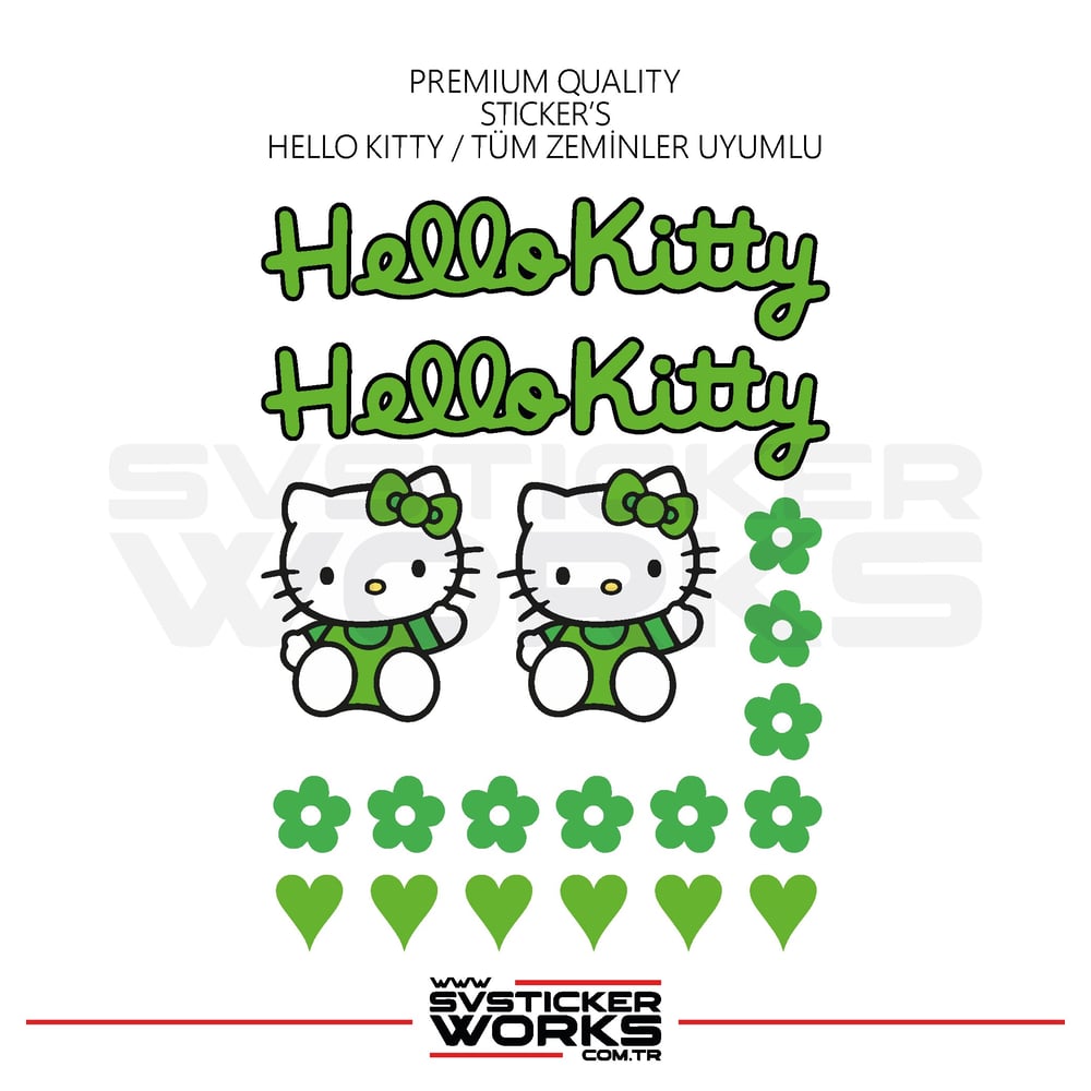 Hello Kitty Sticker Yapışkan Tüm Zeminlere Uyumlu Motor Araba Etiket Sticker