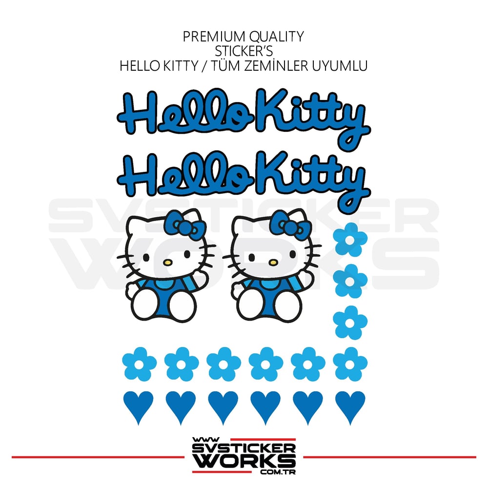 Hello Kitty Sticker Yapışkan Tüm Zeminlere Uyumlu Motor Araba Etiket Sticker