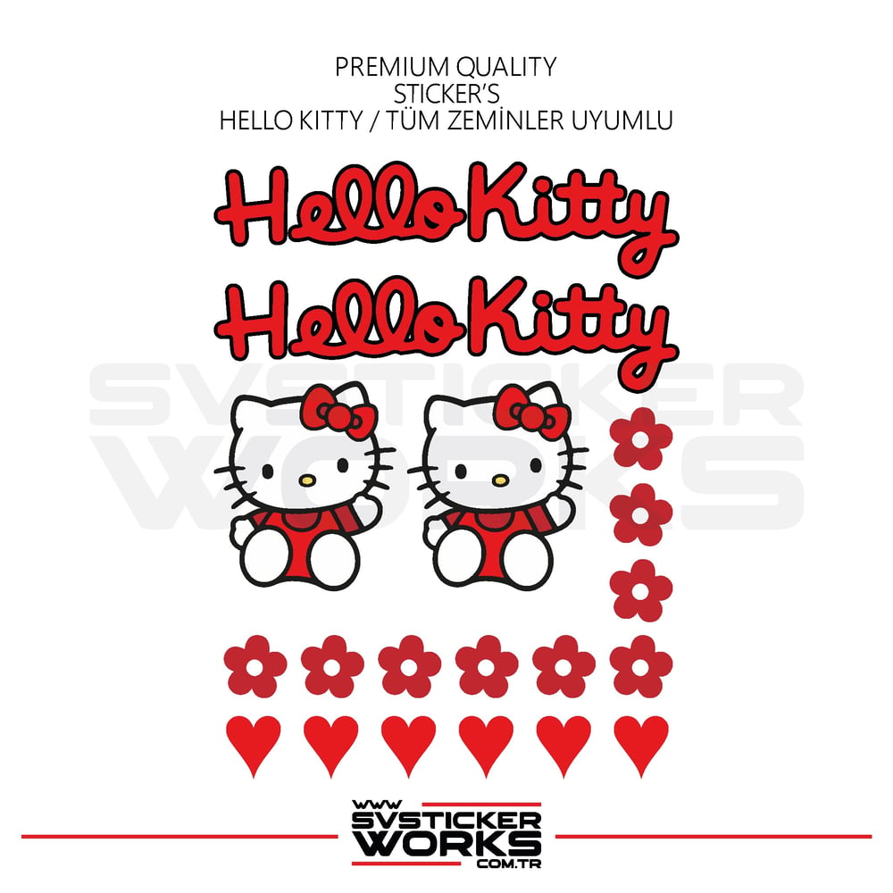Hello Kitty Sticker Yapışkan Tüm Zeminlere Uyumlu Motor Araba Etiket Sticker