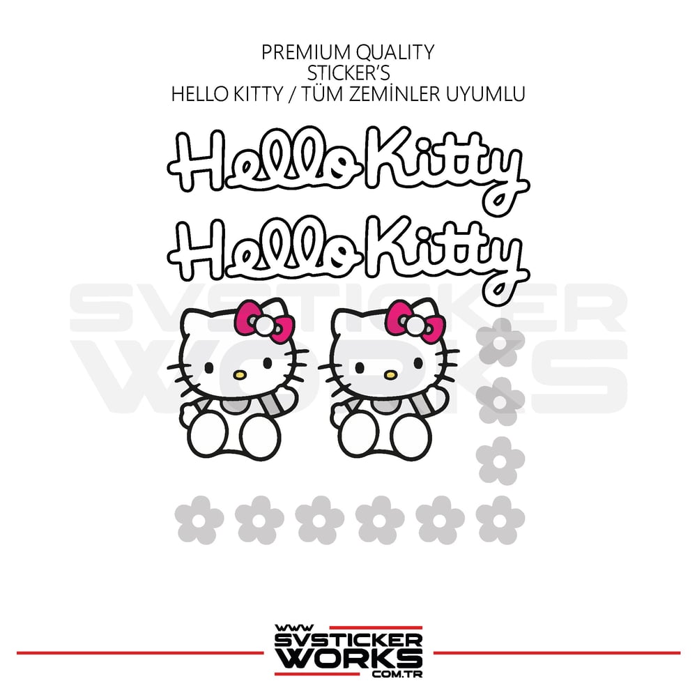 Hello Kitty Sticker Yapışkan Tüm Zeminlere Uyumlu Motor Araba Etiket Sticker