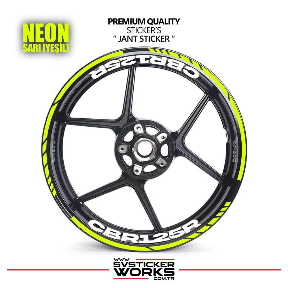 Honda CBR 125R Jant Sticker İç Dış CBR125R Yazılı Etiket Sticker Modeli