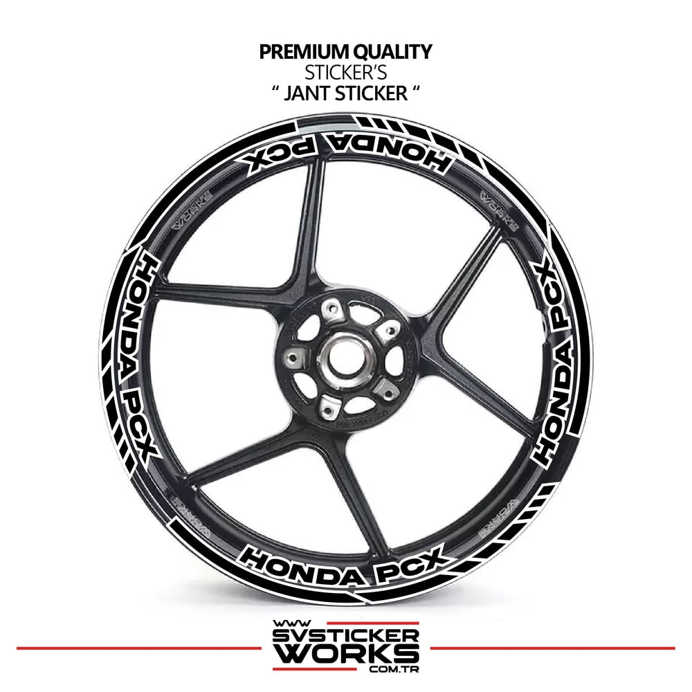 Honda PCX Jant Şeridi Ve Jant İçi 16 Yazılı Sticker Etiket Modeli PCX Uyumlu Aksesuar Sticker
