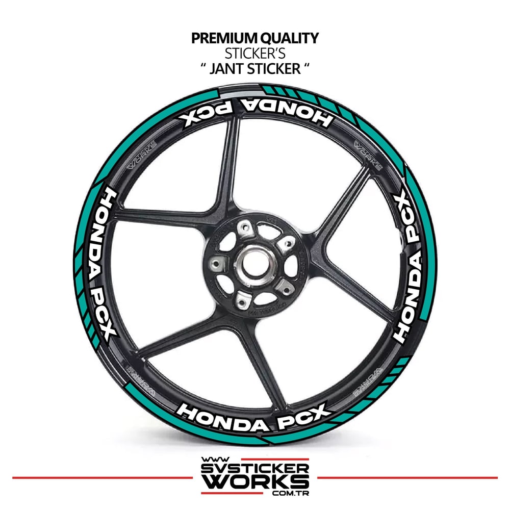 Honda PCX Jant Şeridi Ve Jant İçi 16 Yazılı Sticker Etiket Modeli PCX Uyumlu Aksesuar Sticker