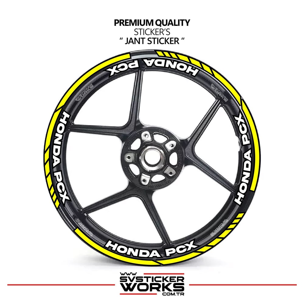 Honda PCX Jant Şeridi Ve Jant İçi 16 Yazılı Sticker Etiket Modeli PCX Uyumlu Aksesuar Sticker