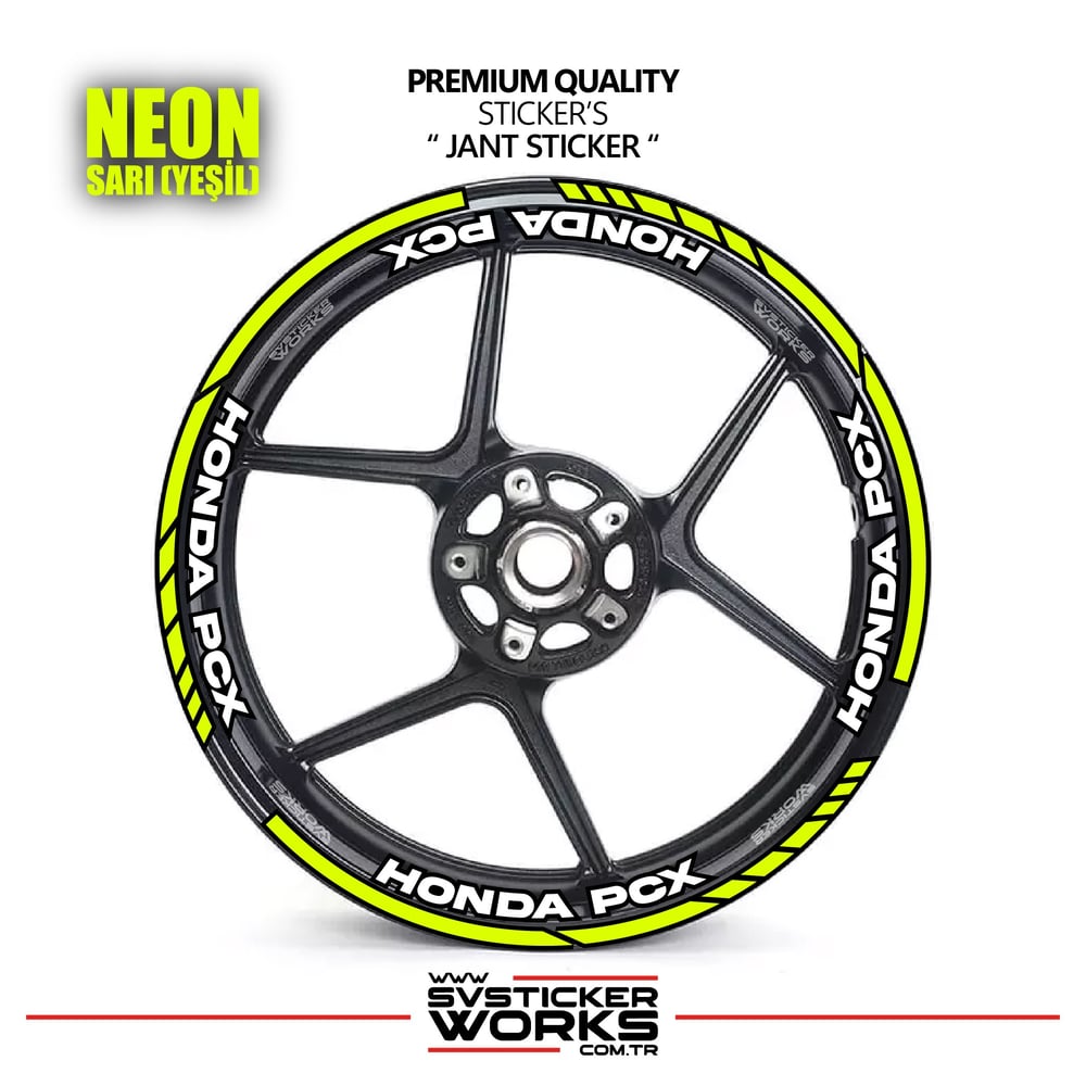 Honda PCX Jant Şeridi Ve Jant İçi 16 Yazılı Sticker Etiket Modeli PCX Uyumlu Aksesuar Sticker