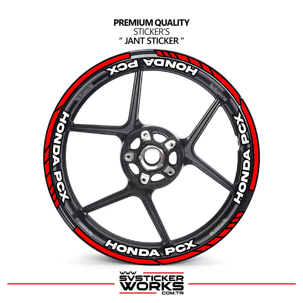 Honda PCX Jant Şeridi Ve Jant İçi 16 Yazılı Sticker Etiket Modeli PCX Uyumlu Aksesuar Sticker
