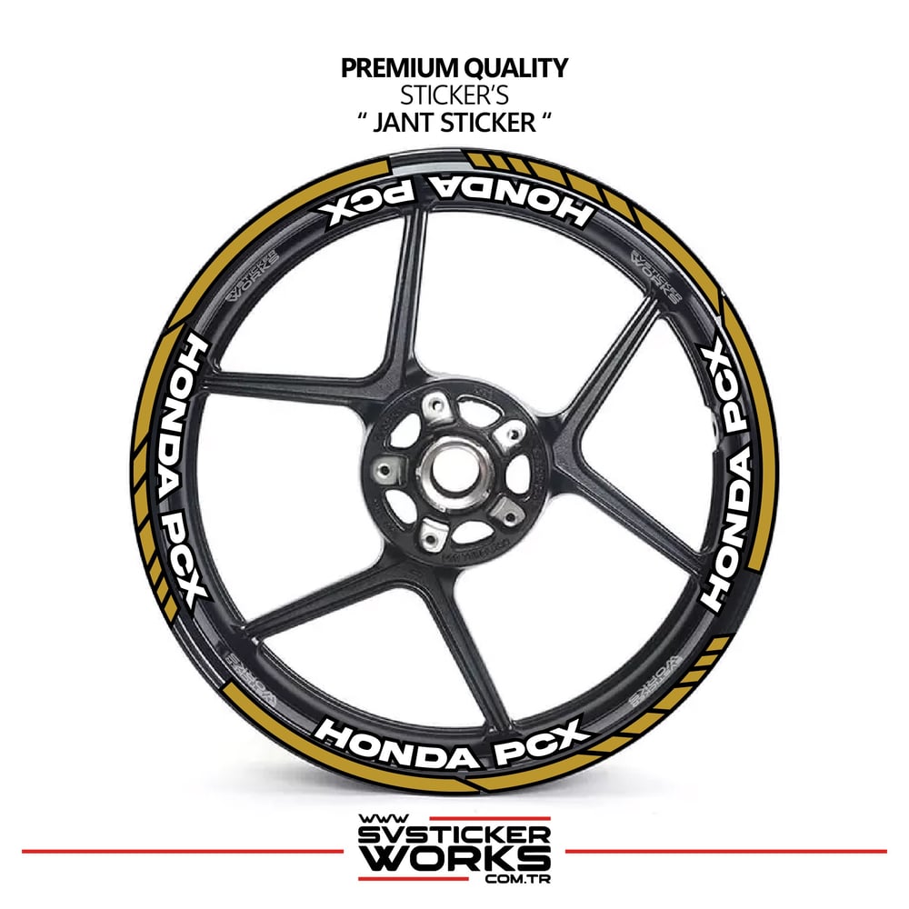 Honda PCX Jant Şeridi Ve Jant İçi 16 Yazılı Sticker Etiket Modeli PCX Uyumlu Aksesuar Sticker