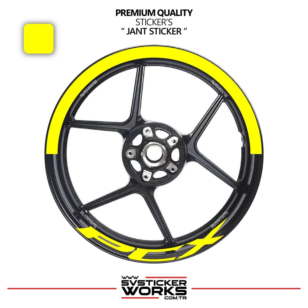 Honda PCX Jant Şeridi – Yarım Jant Kaplama & PCX Yazı Sticker Seti
