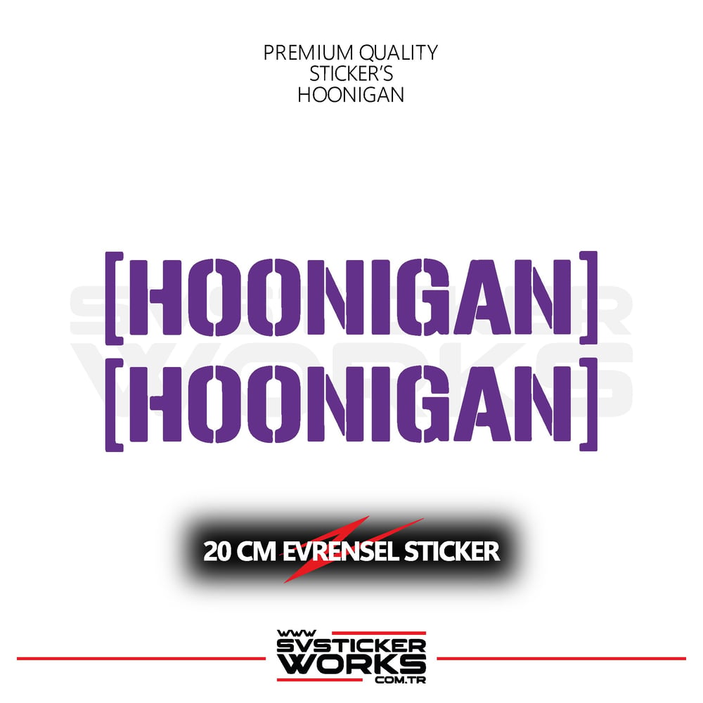 Hoonigan Sticker Evrensel Tüm Yüzeyler Uyumlu 20 CM 2 Adet