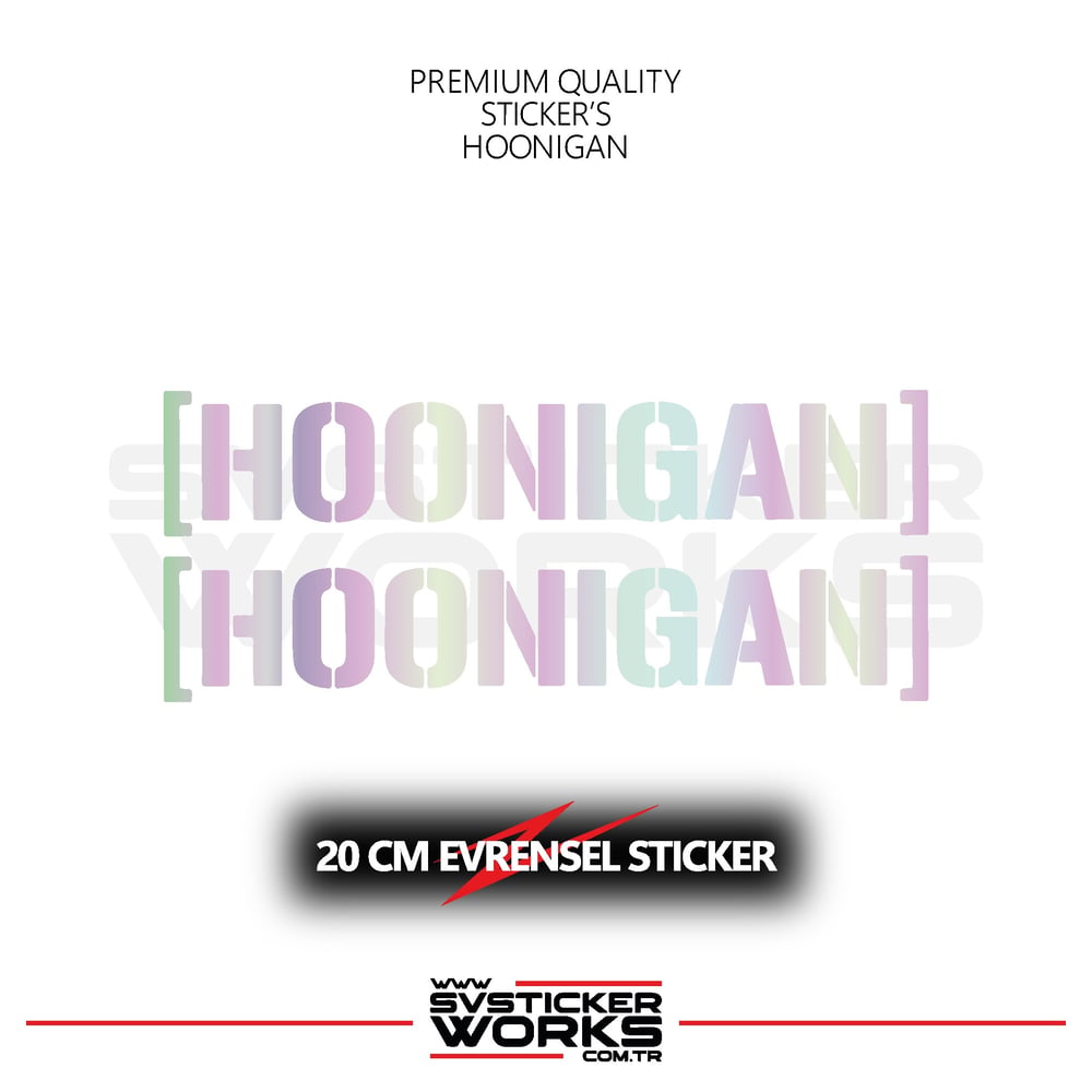 Hoonigan Sticker Evrensel Tüm Yüzeyler Uyumlu 20 CM 2 Adet
