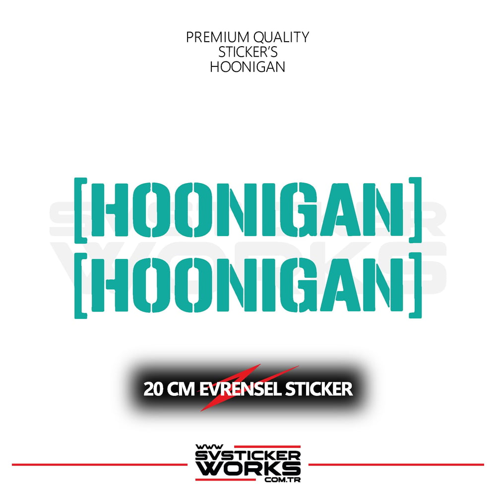 Hoonigan Sticker Evrensel Tüm Yüzeyler Uyumlu 20 CM 2 Adet