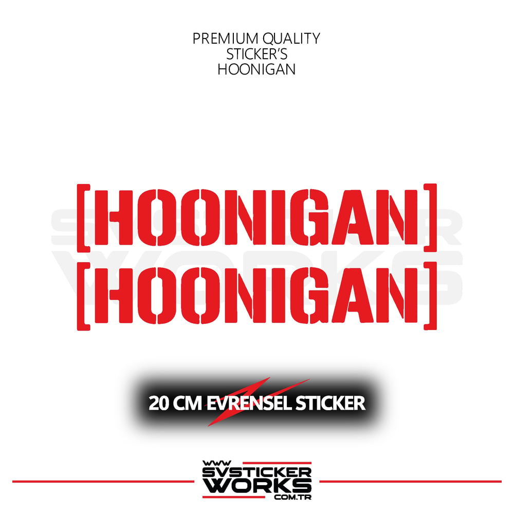 Hoonigan Sticker Evrensel Tüm Yüzeyler Uyumlu 20 CM 2 Adet