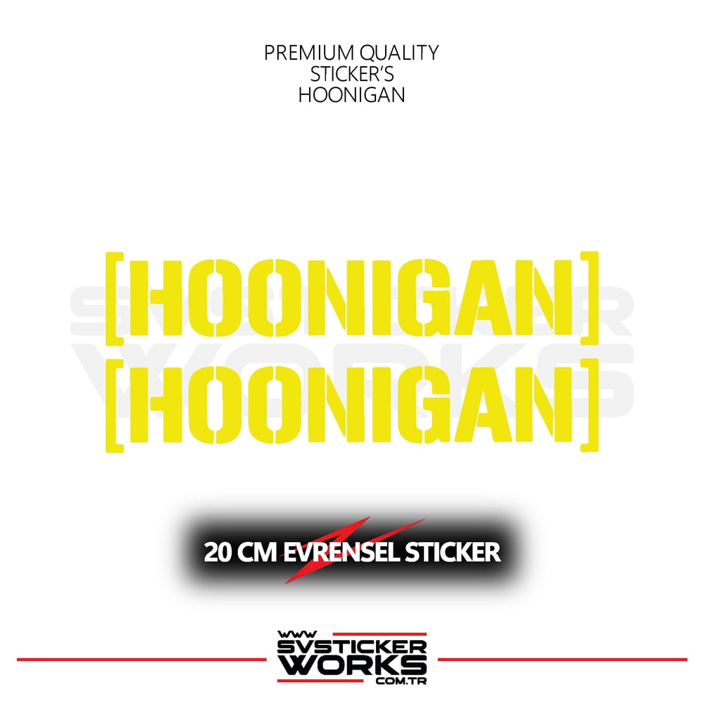 Hoonigan Sticker Evrensel Tüm Yüzeyler Uyumlu 20 CM 2 Adet