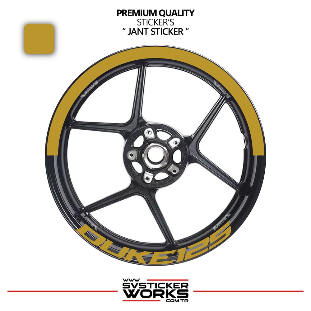 KTM DUKE 125 Jant Şeridi – Yarım Jant Kaplama & DUKE 125 Yazı Sticker Seti