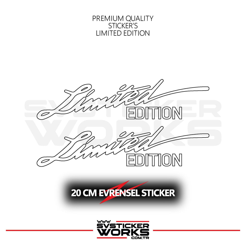 	Limited Edition Sticker Evrensel Tüm Yüzeyler Uyumlu 20 CM 2 Adet