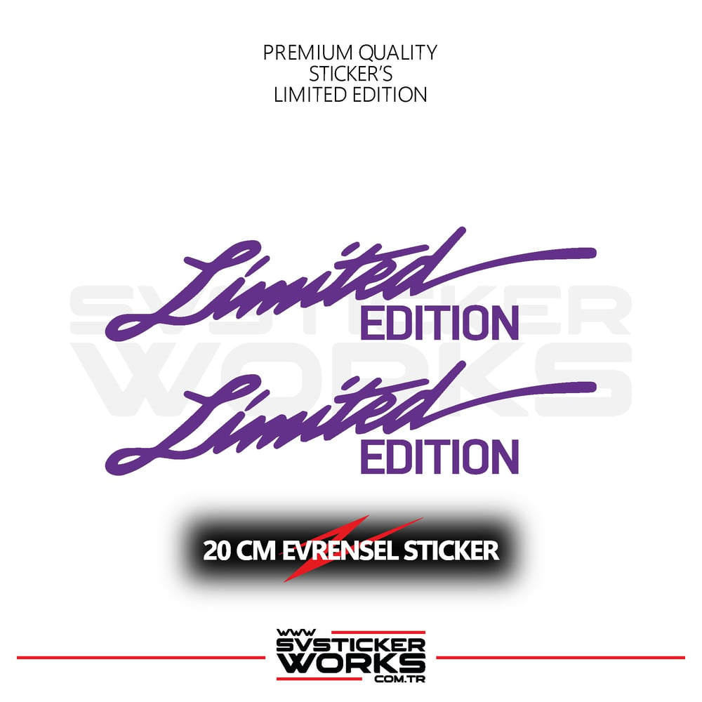 	Limited Edition Sticker Evrensel Tüm Yüzeyler Uyumlu 20 CM 2 Adet