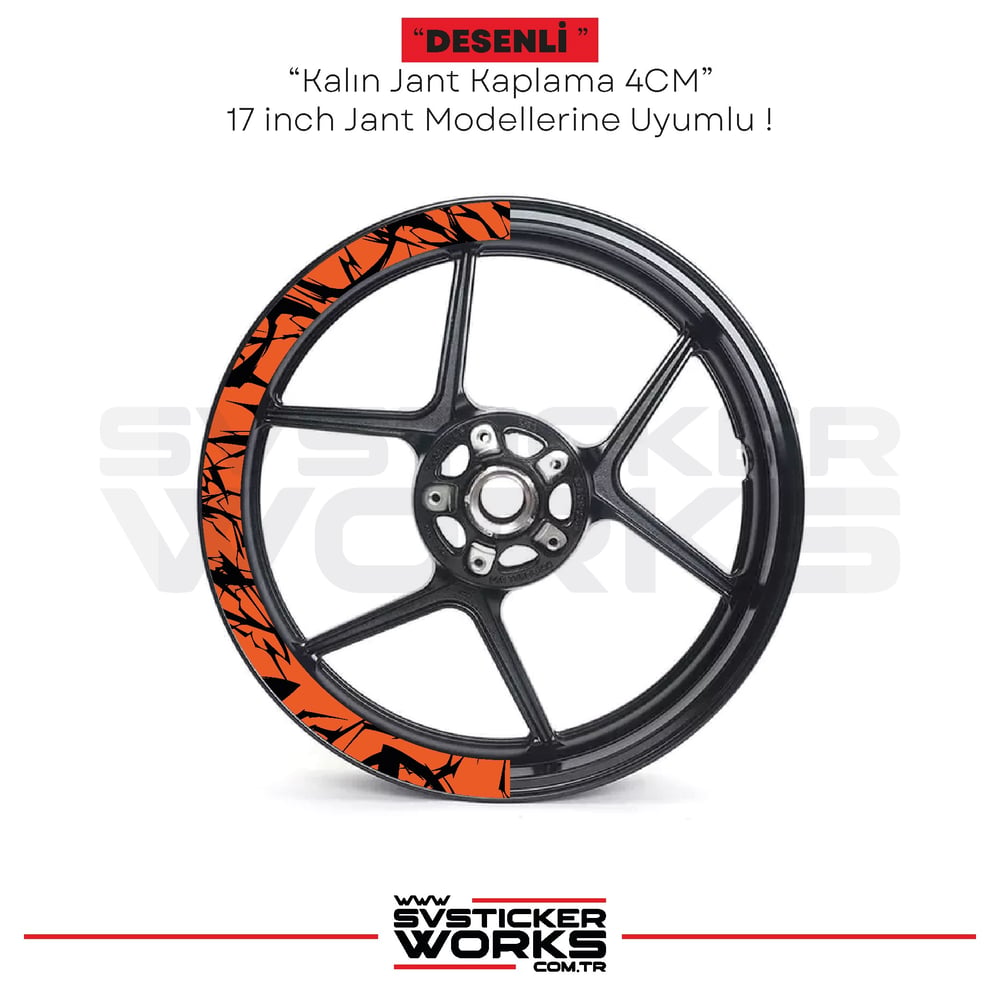 Motosiklet Jant Kaplama Desenli Yarım Yüksek Kaliteli Folyo 1 Paket 1 Motosiklet İçin