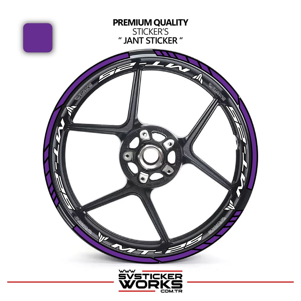 Yamaha MT-25 Jant Sticker Ve İç Yazı Basklı Etiket Sticker Modeli Premium Kalite