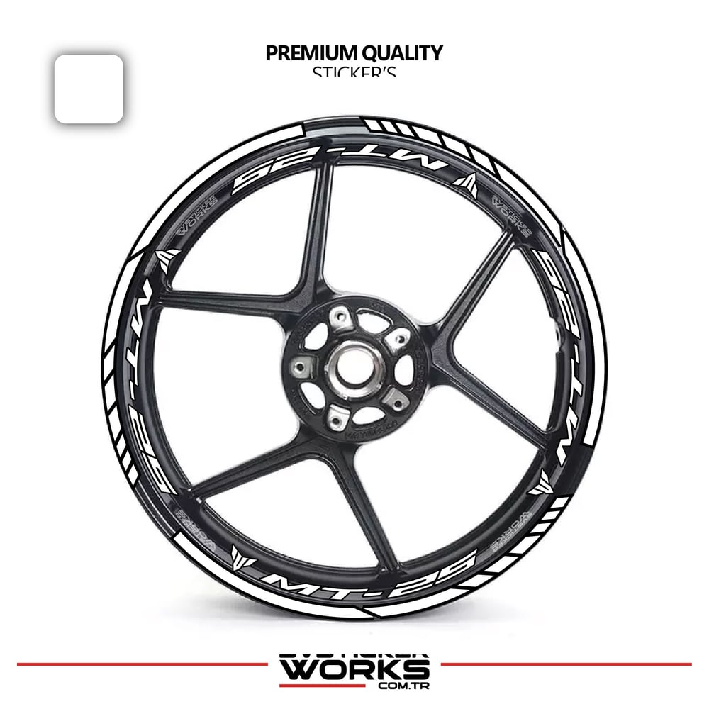 Yamaha MT-25 Jant Sticker Ve İç Yazı Basklı Etiket Sticker Modeli Premium Kalite