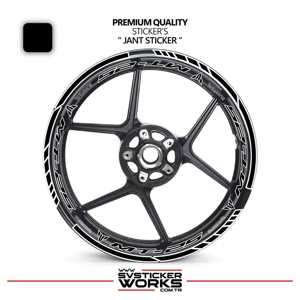 Yamaha MT-25 Jant Sticker Ve İç Yazı Basklı Etiket Sticker Modeli Premium Kalite