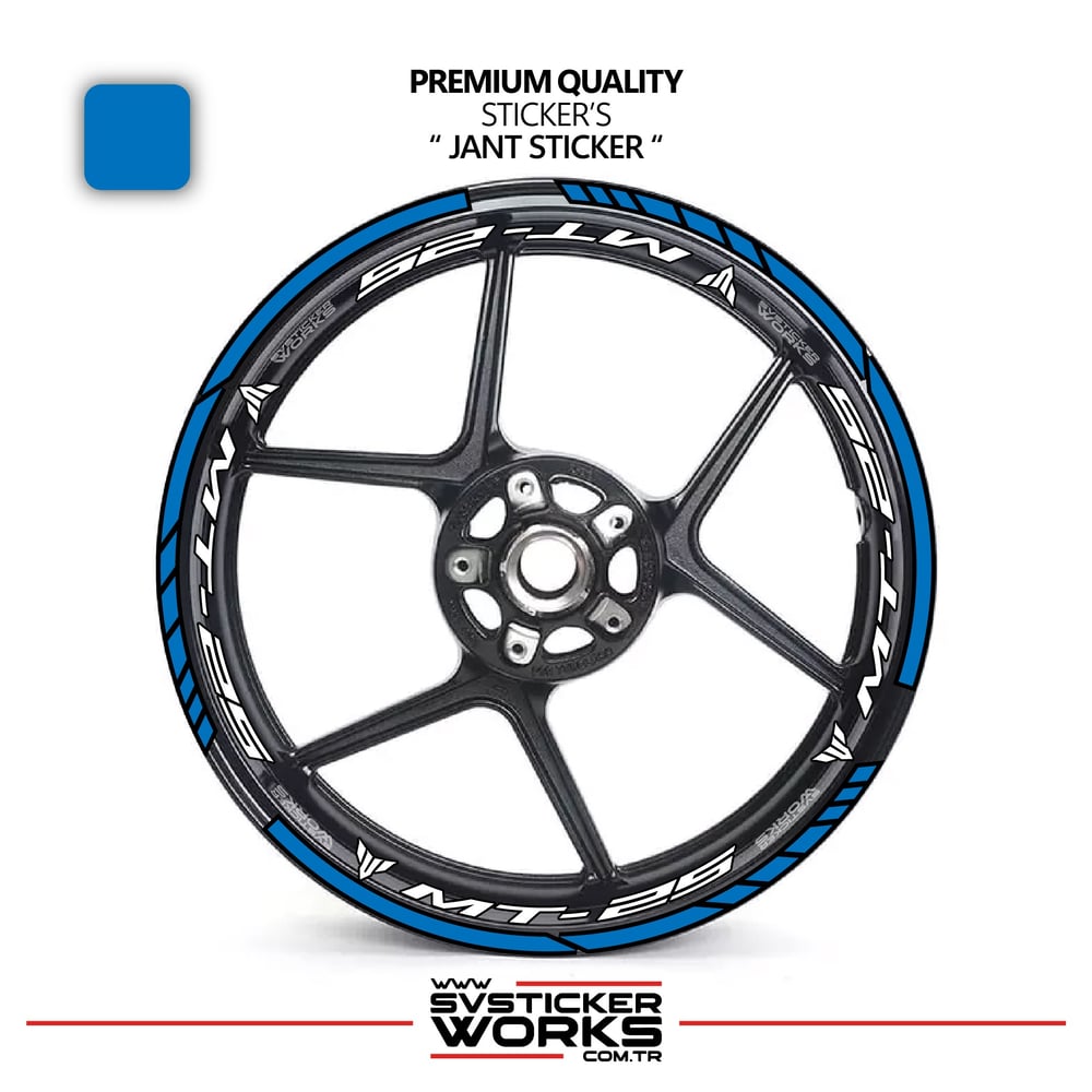 Yamaha MT-25 Jant Sticker Ve İç Yazı Basklı Etiket Sticker Modeli Premium Kalite