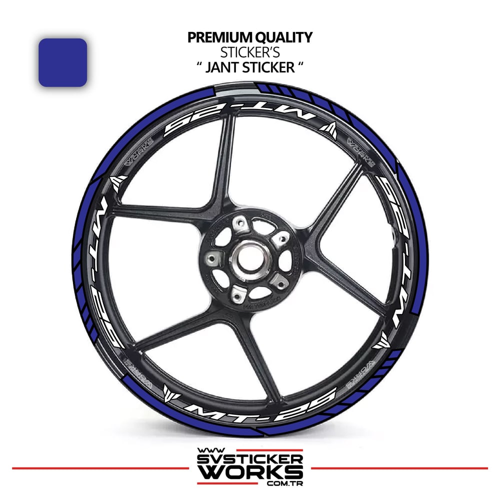 Yamaha MT-25 Jant Sticker Ve İç Yazı Basklı Etiket Sticker Modeli Premium Kalite
