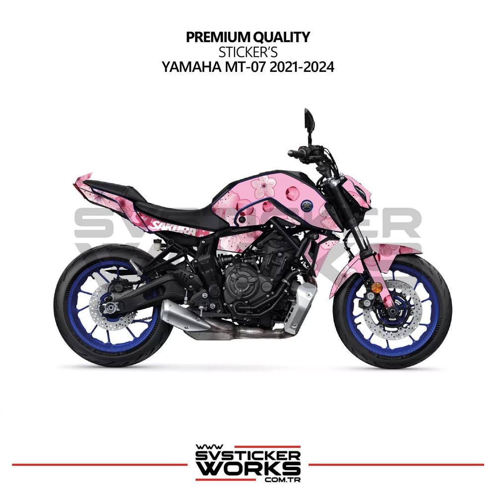 Yamaha MT07 2021-2024 Kaplama Sticker Sakura Motor Kaplama Modeli Hazır Kit Yüksek Kalite