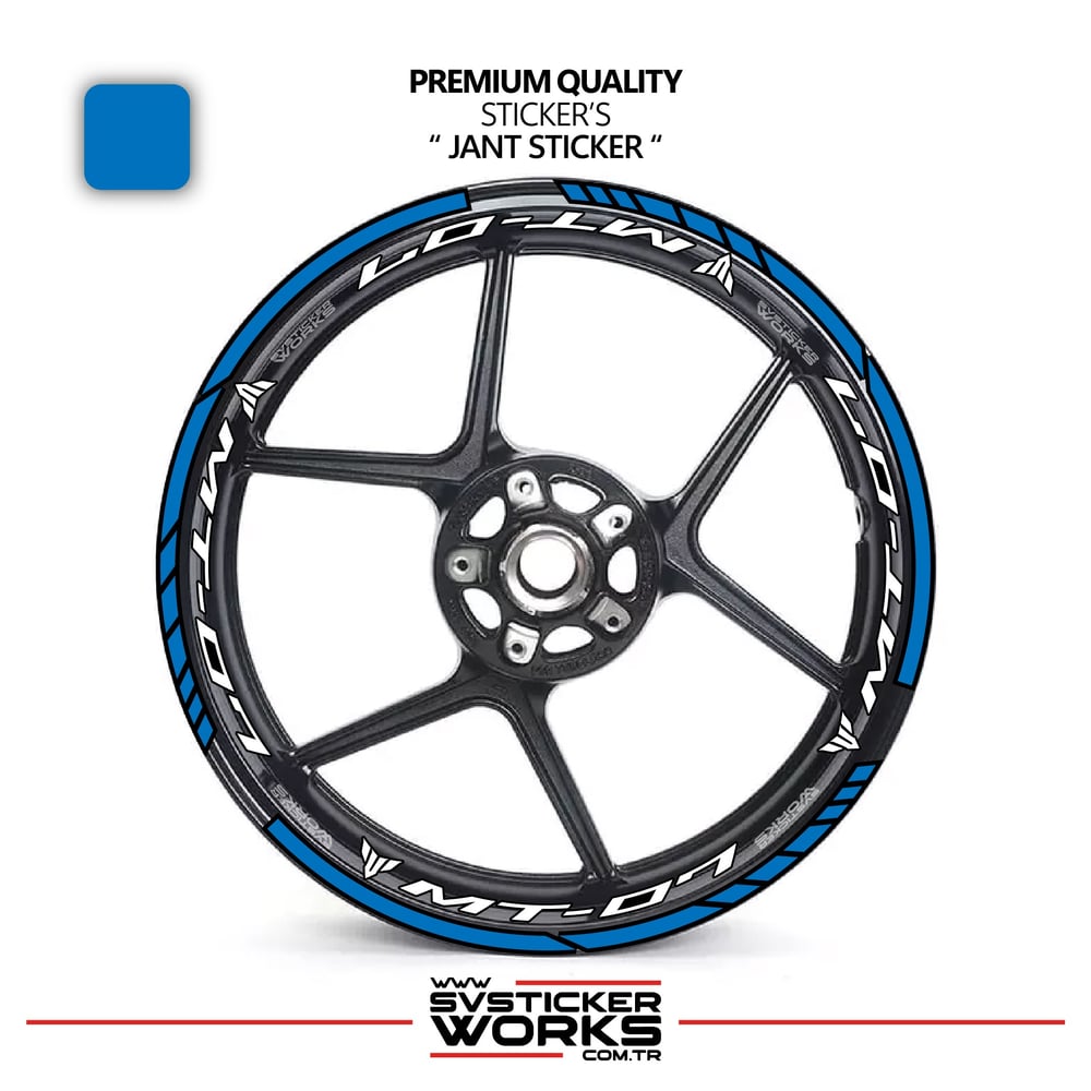 Yamaha MT07 Jant Sticker Ve İç Yazı Basklı Etiket Sticker Modeli Premium Kalite