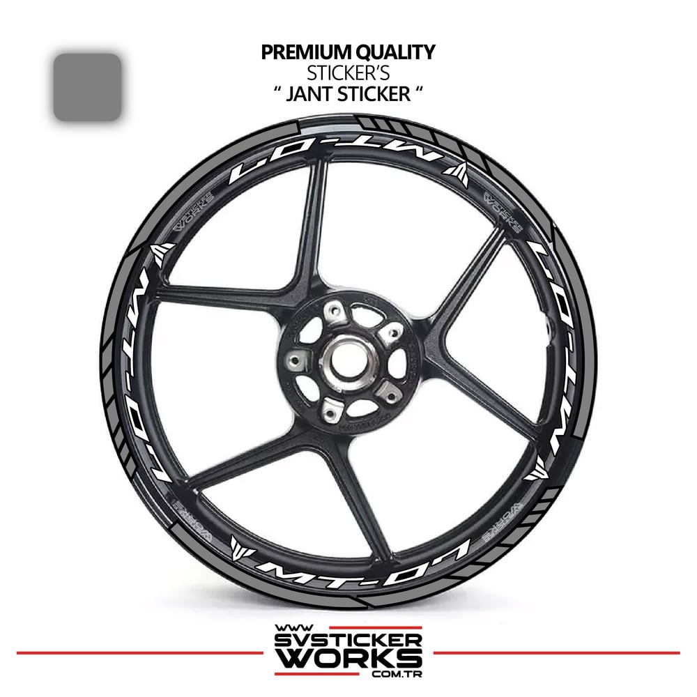 Yamaha MT07 Jant Sticker Ve İç Yazı Basklı Etiket Sticker Modeli Premium Kalite