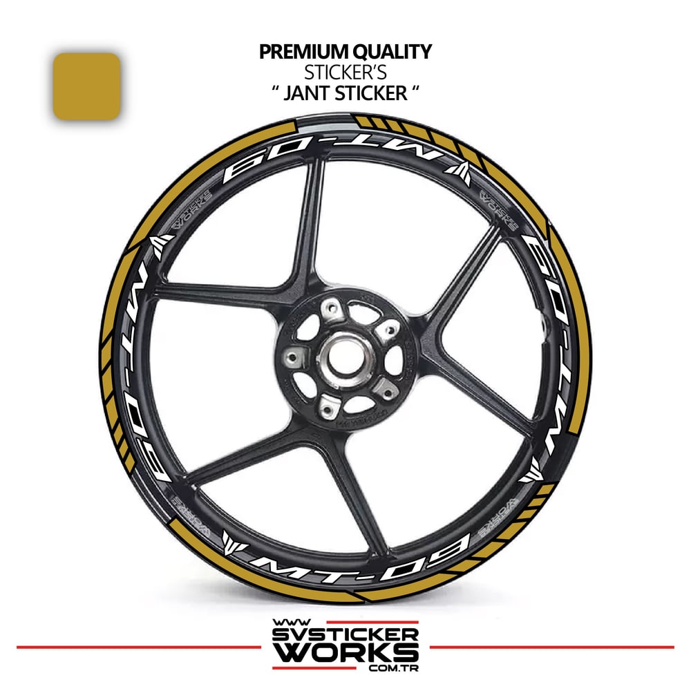 Yamaha MT09 Jant Sticker Ve İç Yazı Basklı Etiket Sticker Modeli Premium Kalite