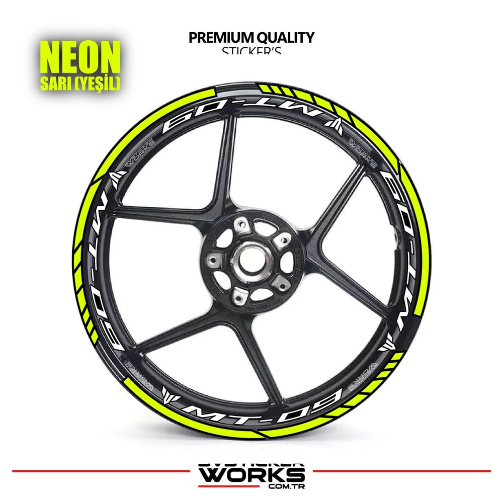 Yamaha MT09 Jant Sticker Ve İç Yazı Basklı Etiket Sticker Modeli Premium Kalite