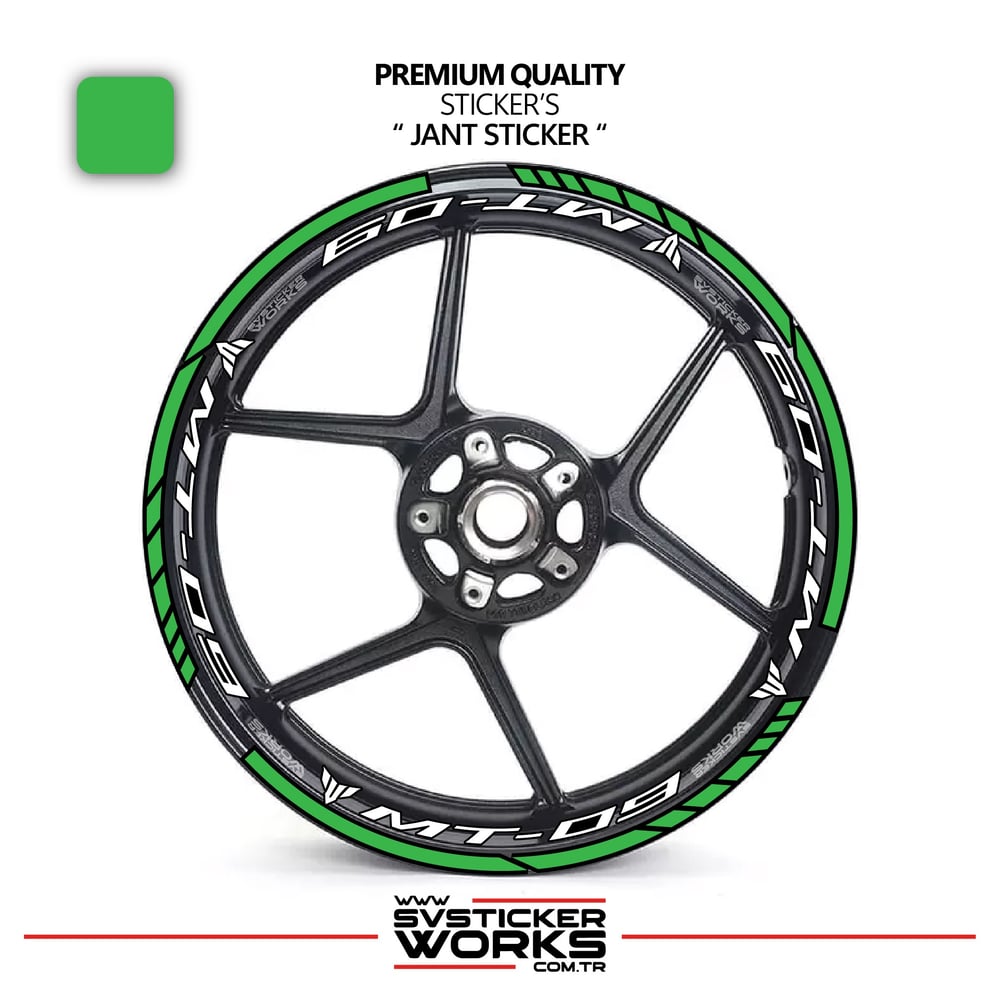Yamaha MT09 Jant Sticker Ve İç Yazı Basklı Etiket Sticker Modeli Premium Kalite
